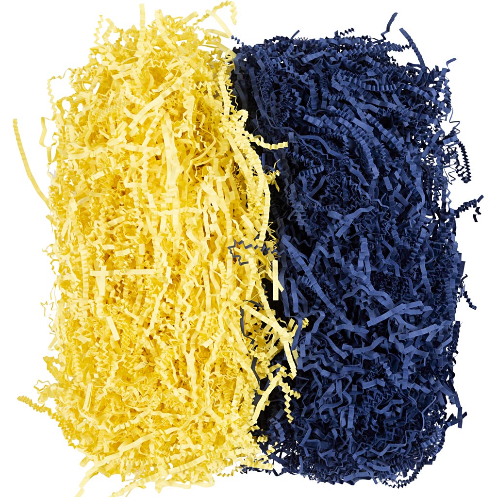 Crinkle Paper L:25-30cm W:3mm - Dark Blue Yellow 2x50g