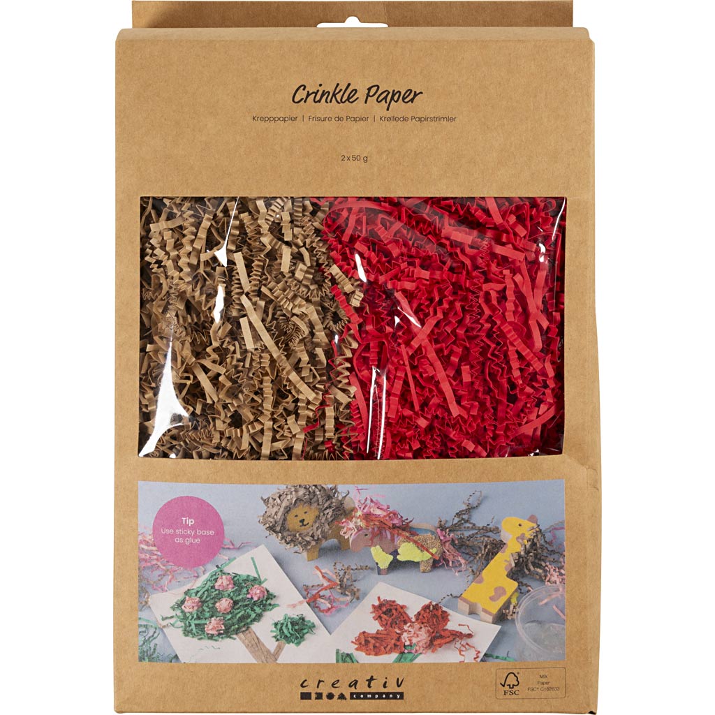 Crinkle Paper L:25-30cm W:3mm - Brown Red 2x50g