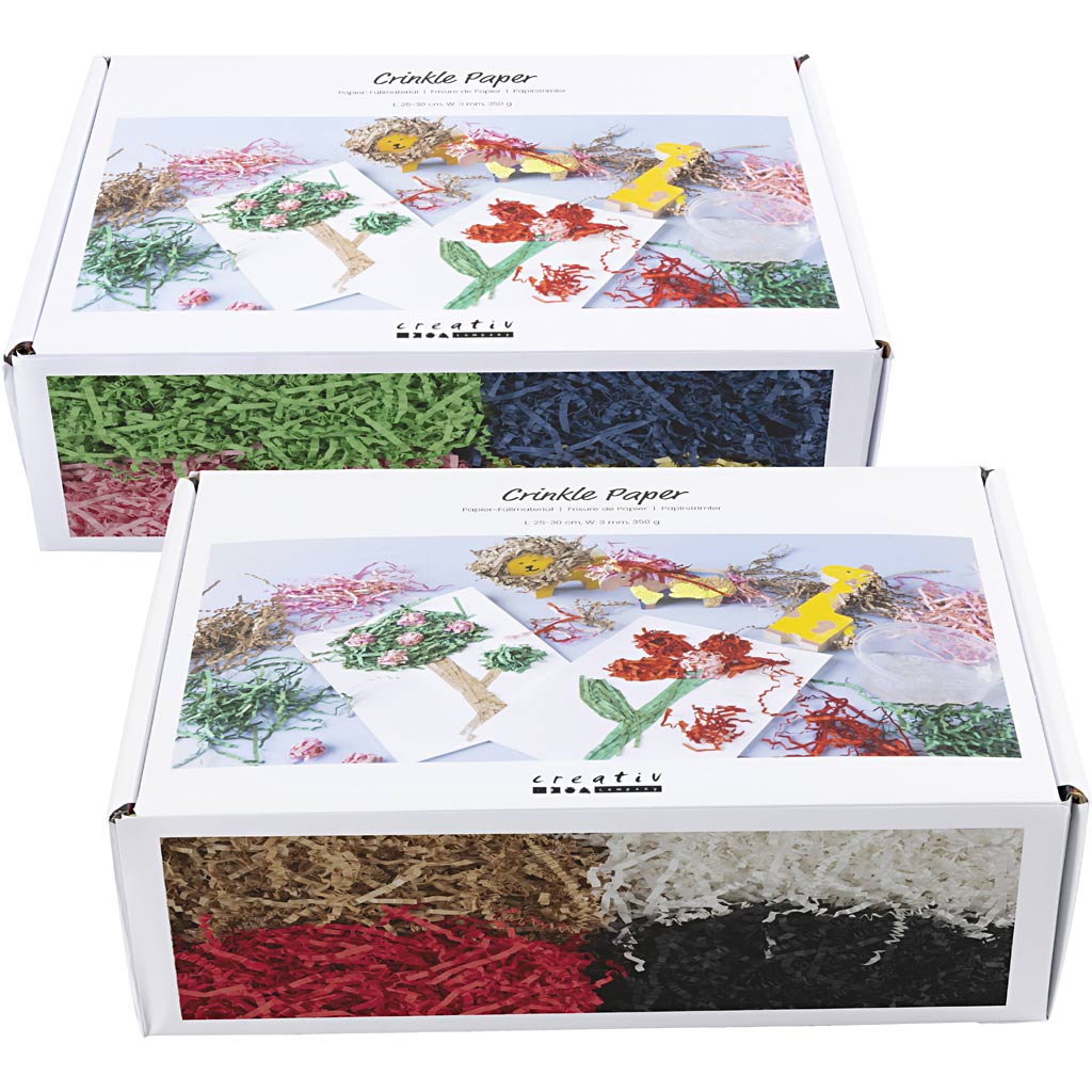 Crinkle Paper L:25-30cm W:3mm - Assorted Colours (8x50g)