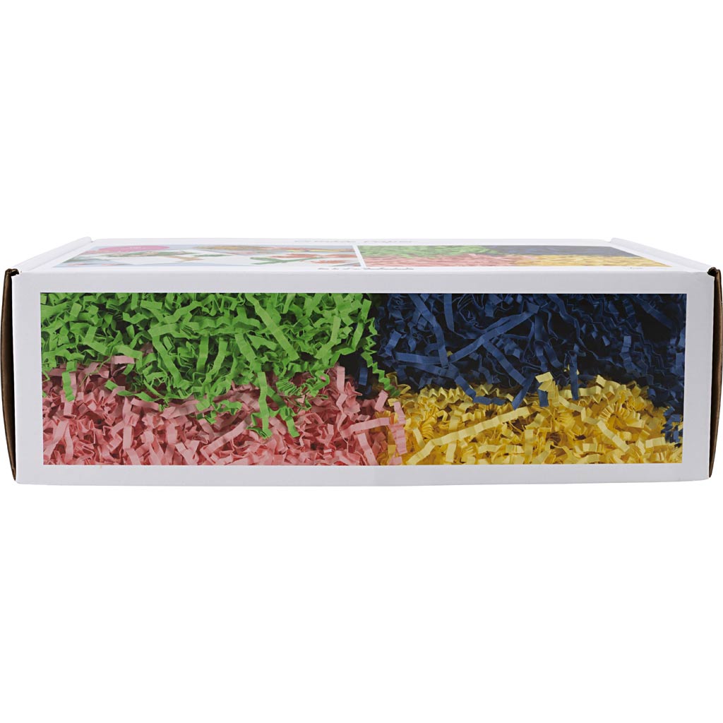 Crinkle Paper L:25-30cm W:3mm - Blue Dark Green Pink Yellow (4x50g)
