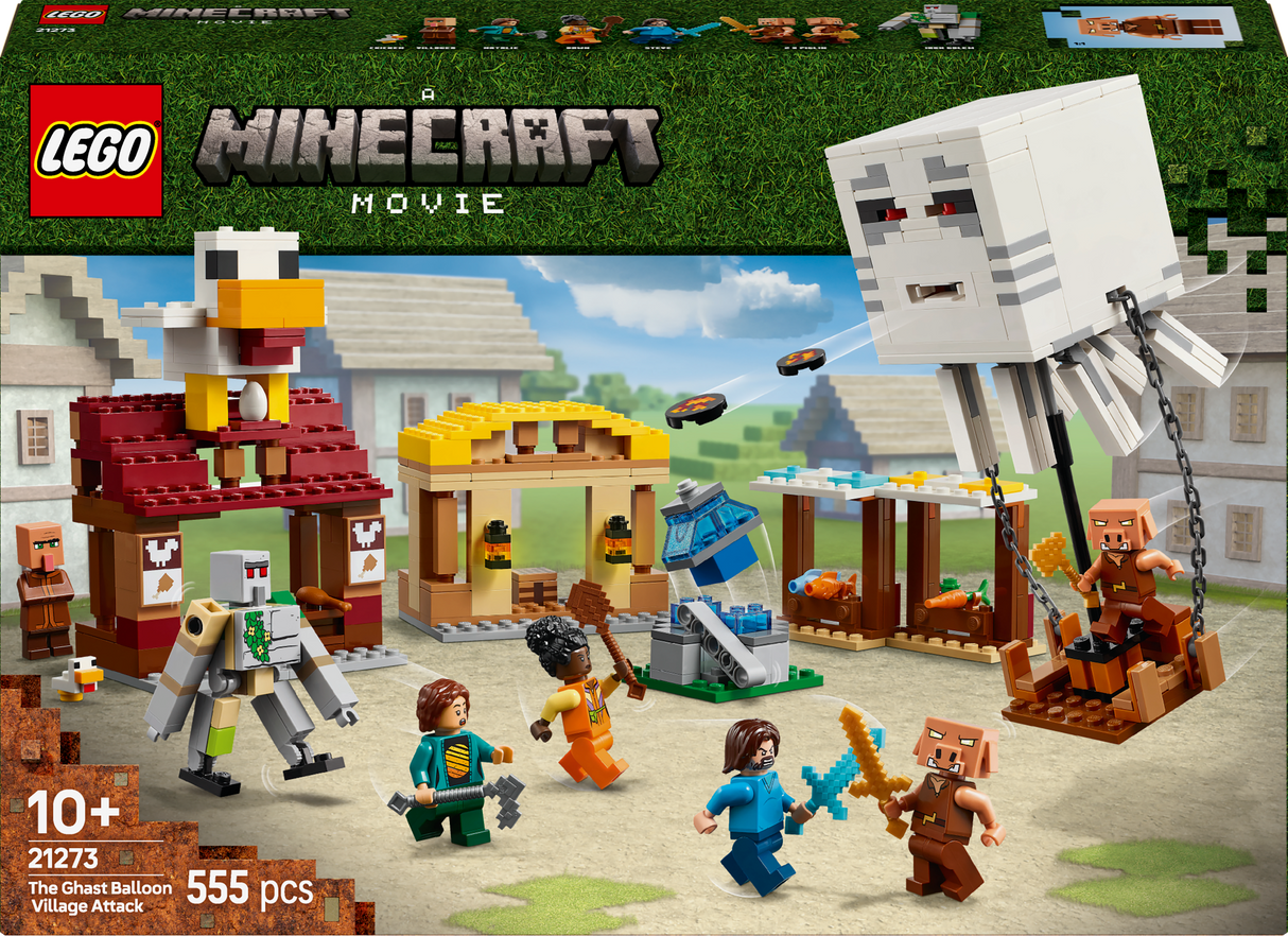 Lego Minecraft Movie - The Ghast Balloon Village Attack