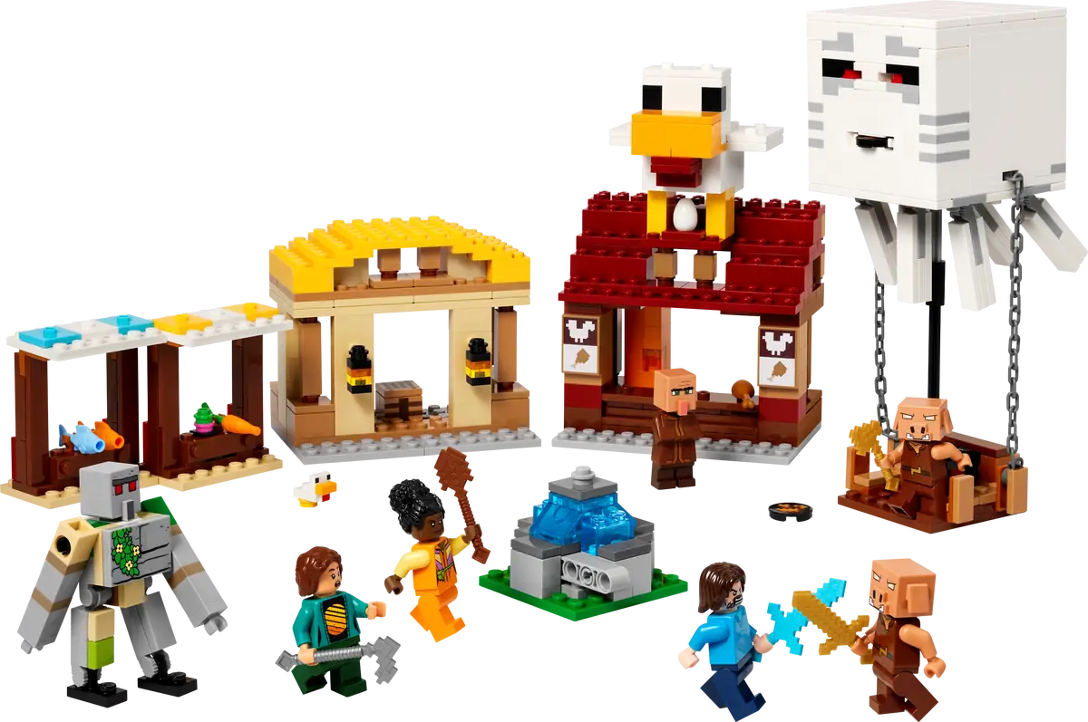Lego Minecraft Movie - The Ghast Balloon Village Attack