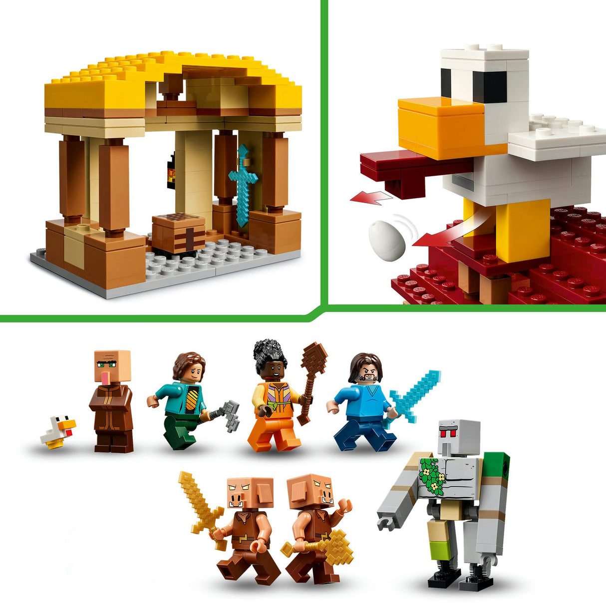 Lego Minecraft Movie - The Ghast Balloon Village Attack