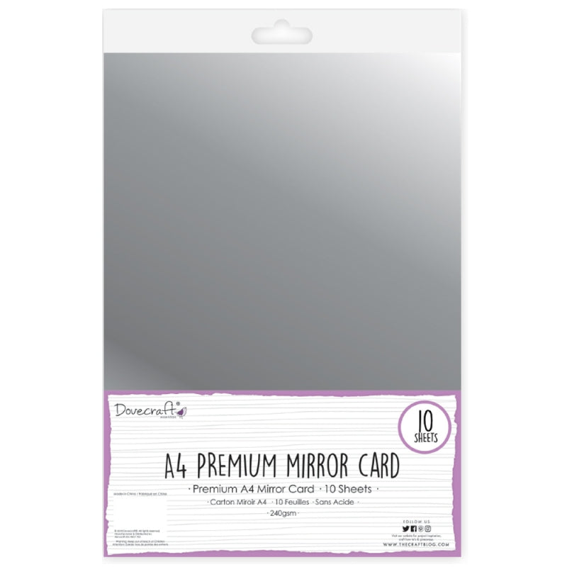 Dovecraft A4 Mirror Card - Gun Metal (10 Sheets)