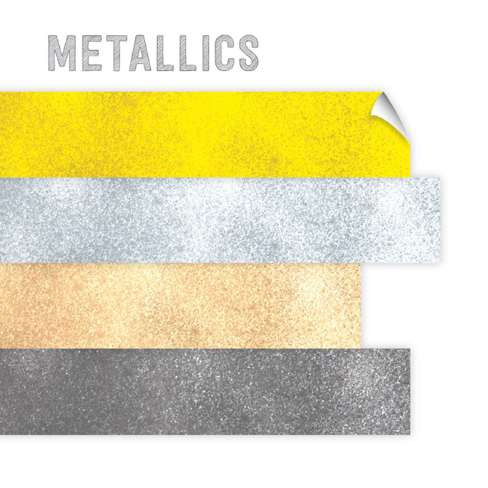 Dovecraft A5 Premium Adhesive Glitter Card - Metallics (12 Sheets)