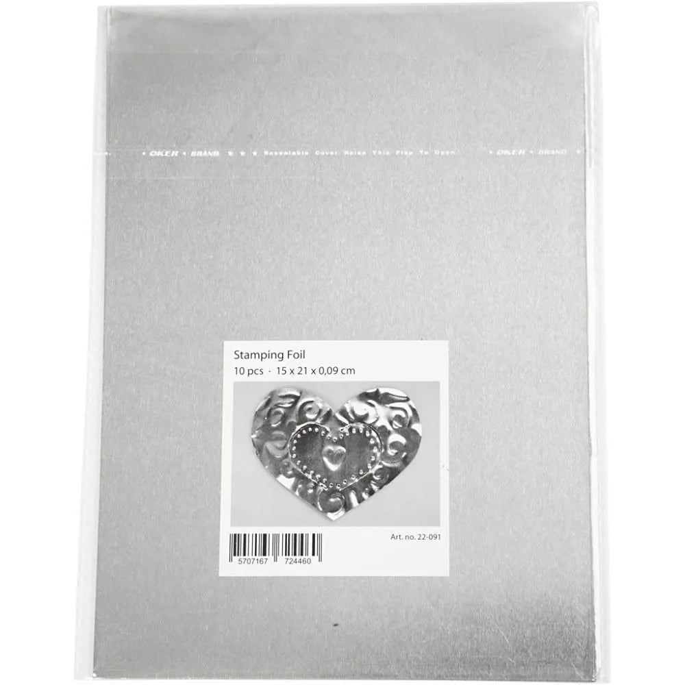 Stamping Embossing Foil A5 148x210 mm - Silver (10 Pcs)