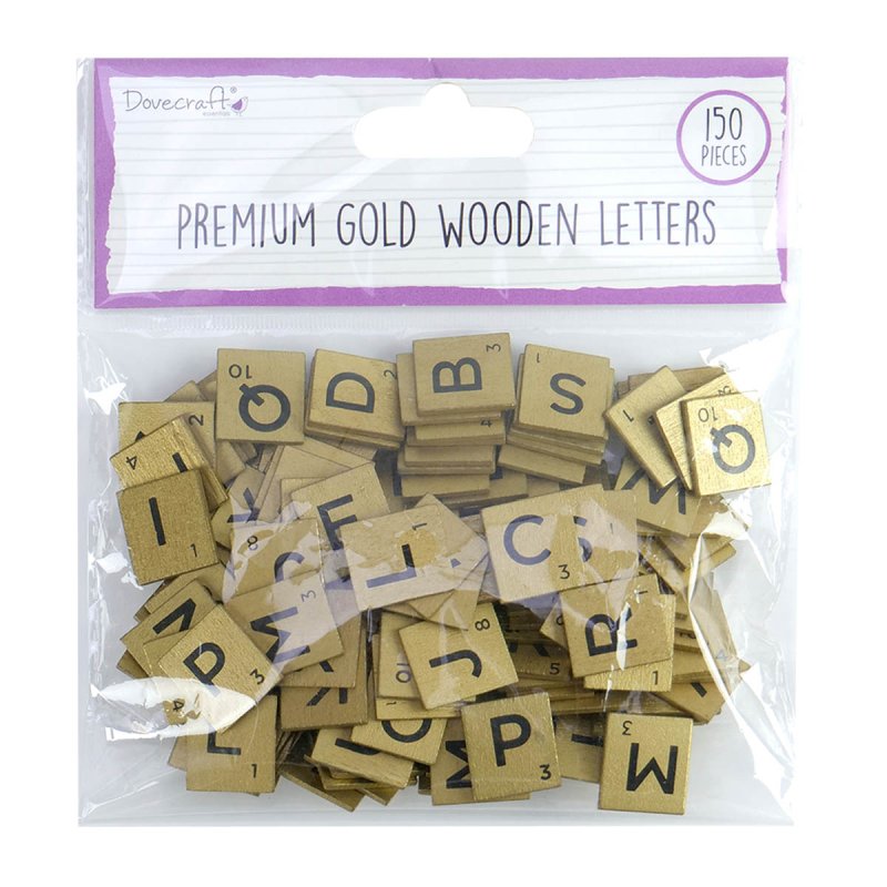 Dovecraft Wooden Letters - Gold (150 Pieces)