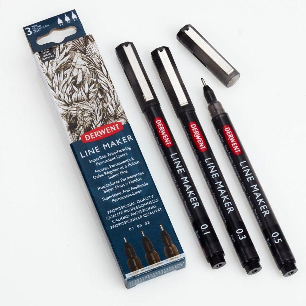 Derwent Line Maker - Black (3 Pack)