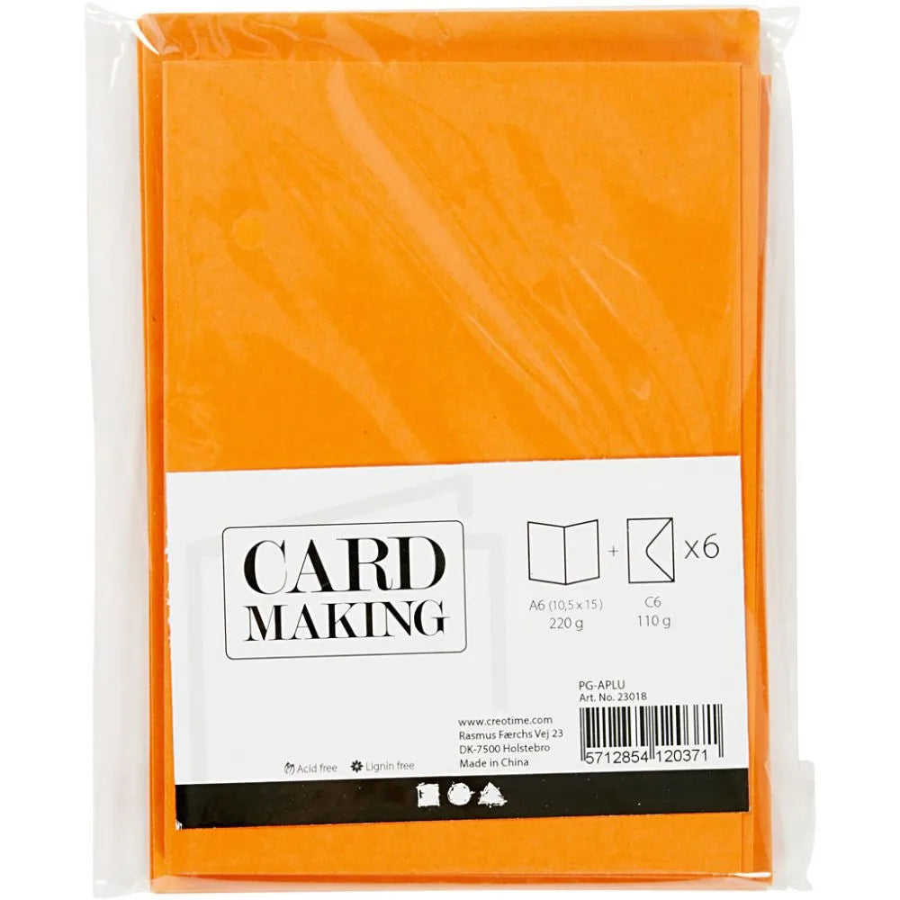 Cards & Envelopes Set - Orange (6 Pack)
