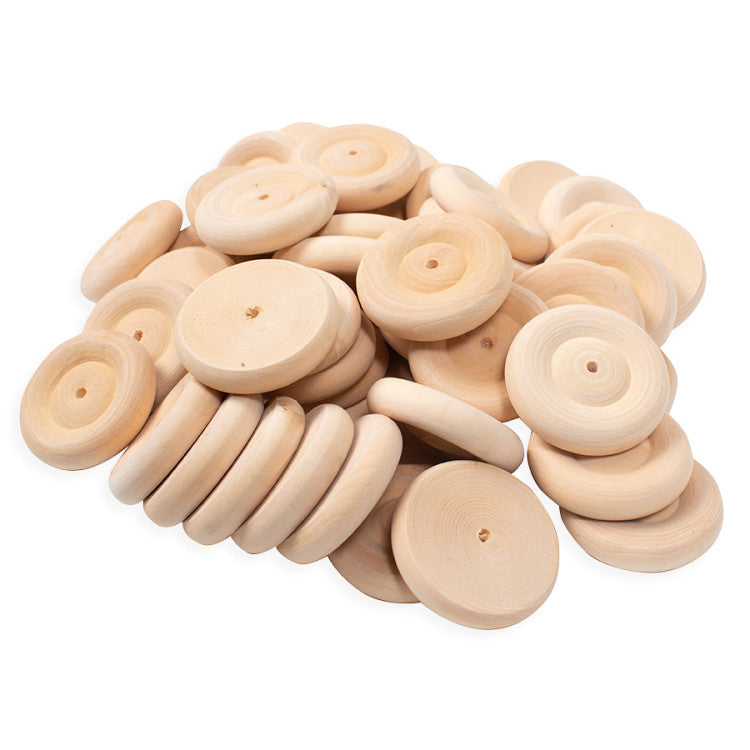 Wooden Wheels 25 mm (50 Pcs)