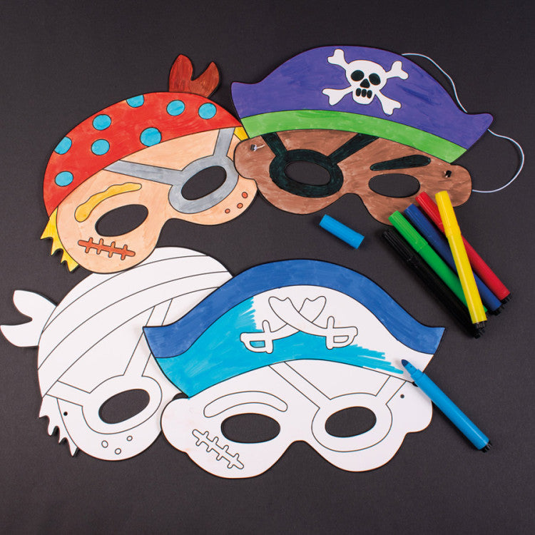 Paper Mask Pirates 12 Pieces