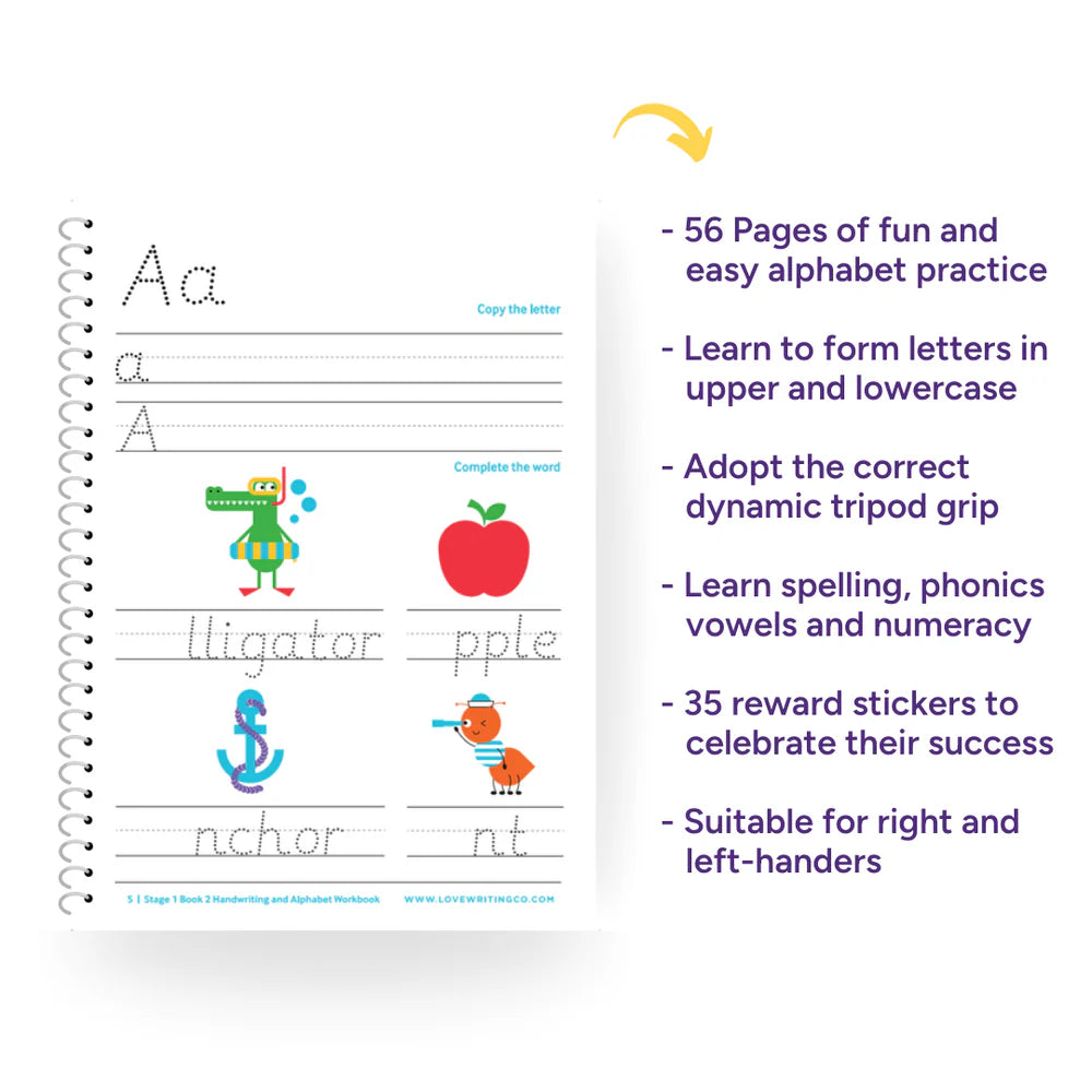 Handwriting & Alphabet Practice Workbook Stage 1 Book 2: Ages 3-5