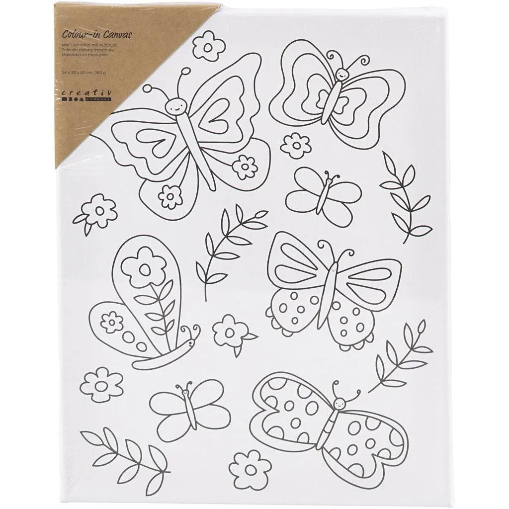 Painting Canvas with Print - Butterflies