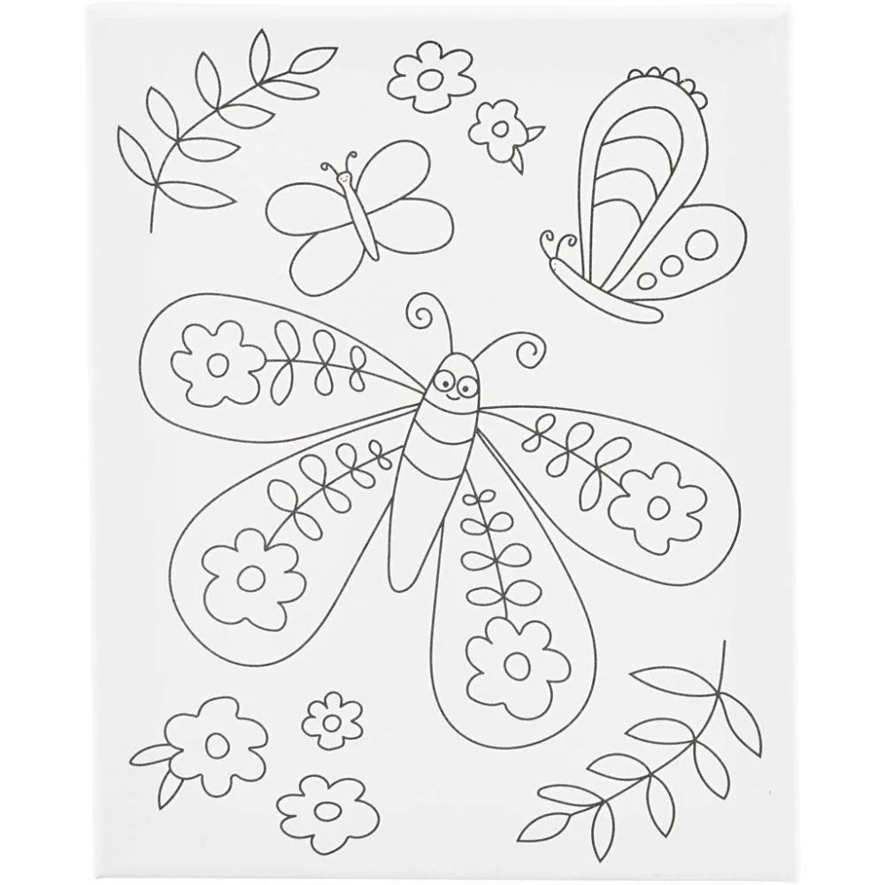 Colour-in Canvas with Print - Large Butterfly