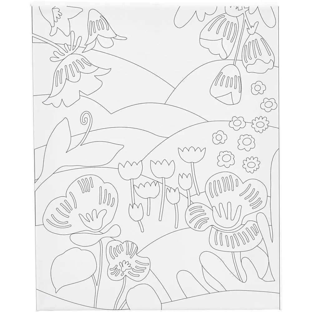 Painting Canvas with Print - Floral Landscape
