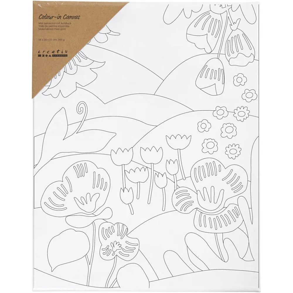 Painting Canvas with Print - Floral Landscape
