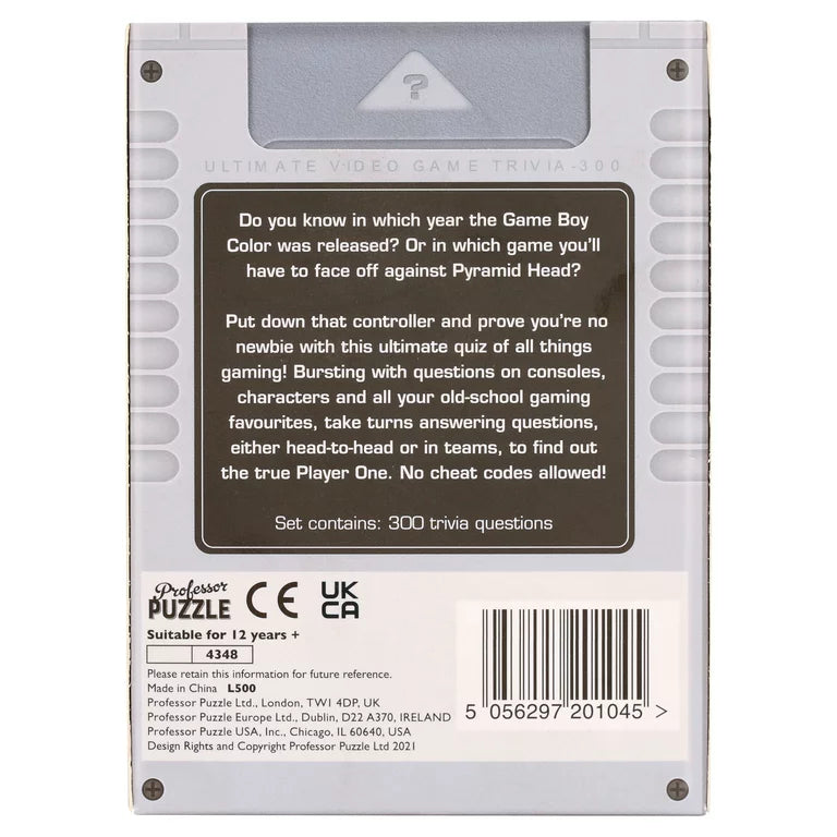 Professor Puzzle Video Game Trivia Card Game