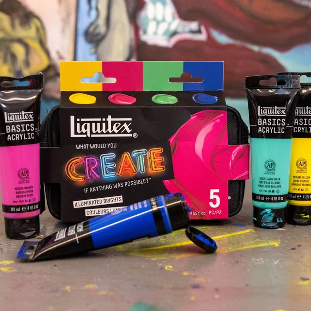 Liquitex Basics Acrylic What Would You Create Set - Illuminated Brights