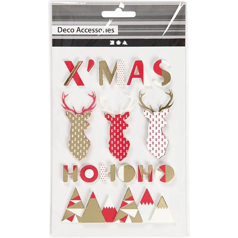 3D Stickers - Reindeer Xmas (15 Pieces)