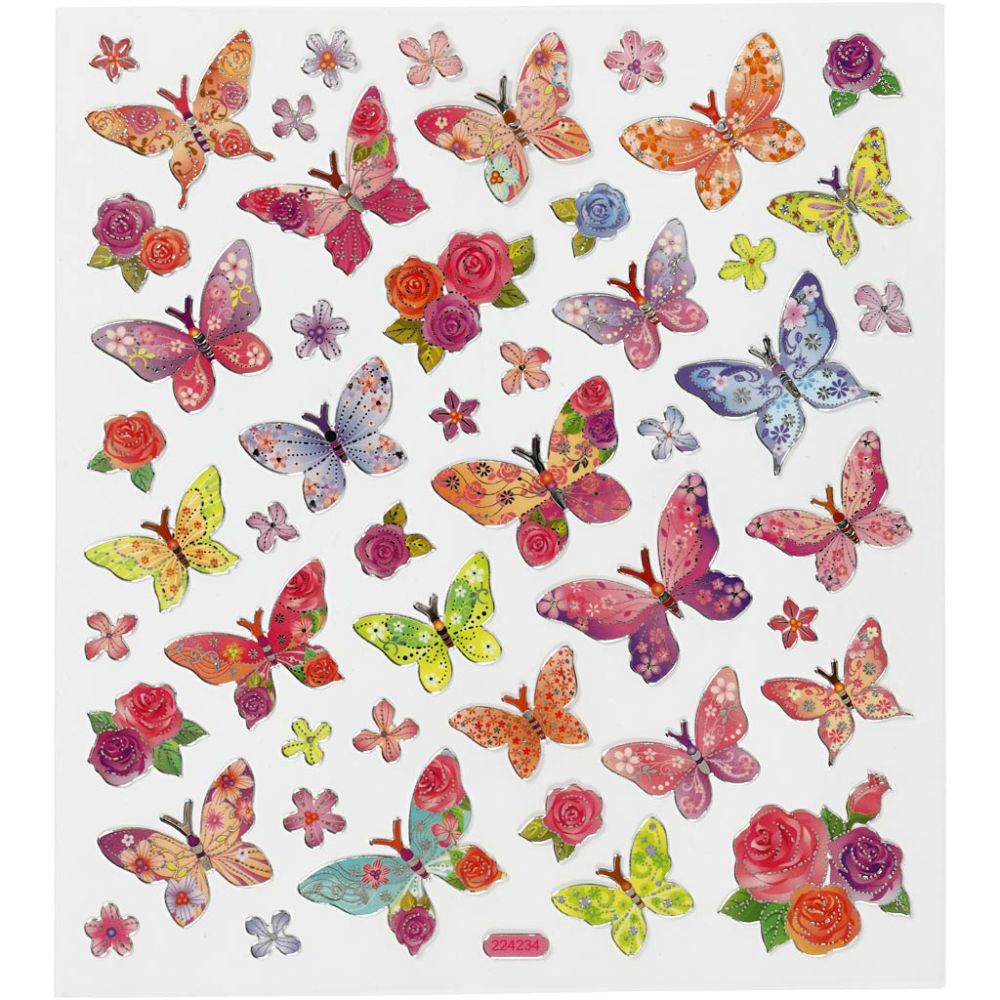 Stickers 15x16.5cm Sheet - Butterflies