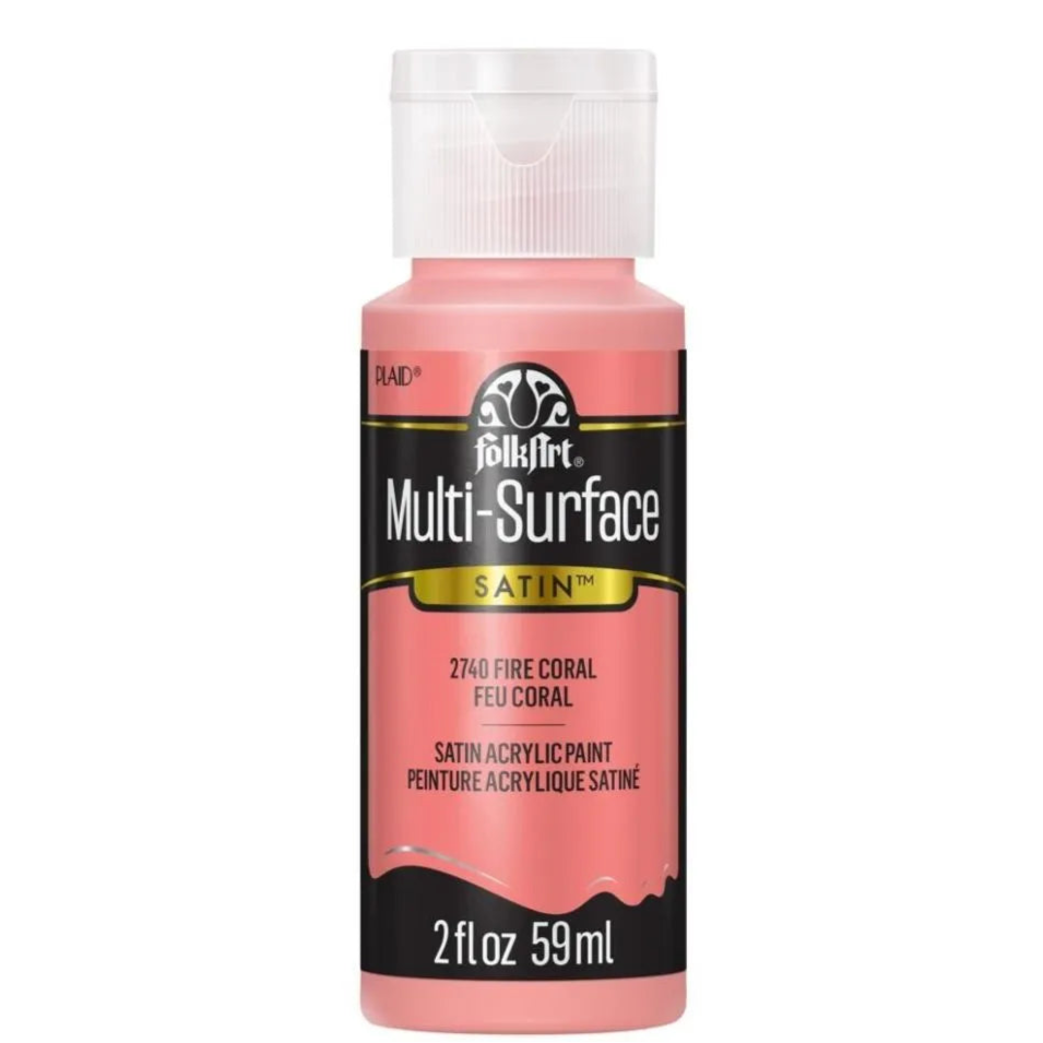 FolkArt Multi-Surface Acrylic 59ml - Fire Coral