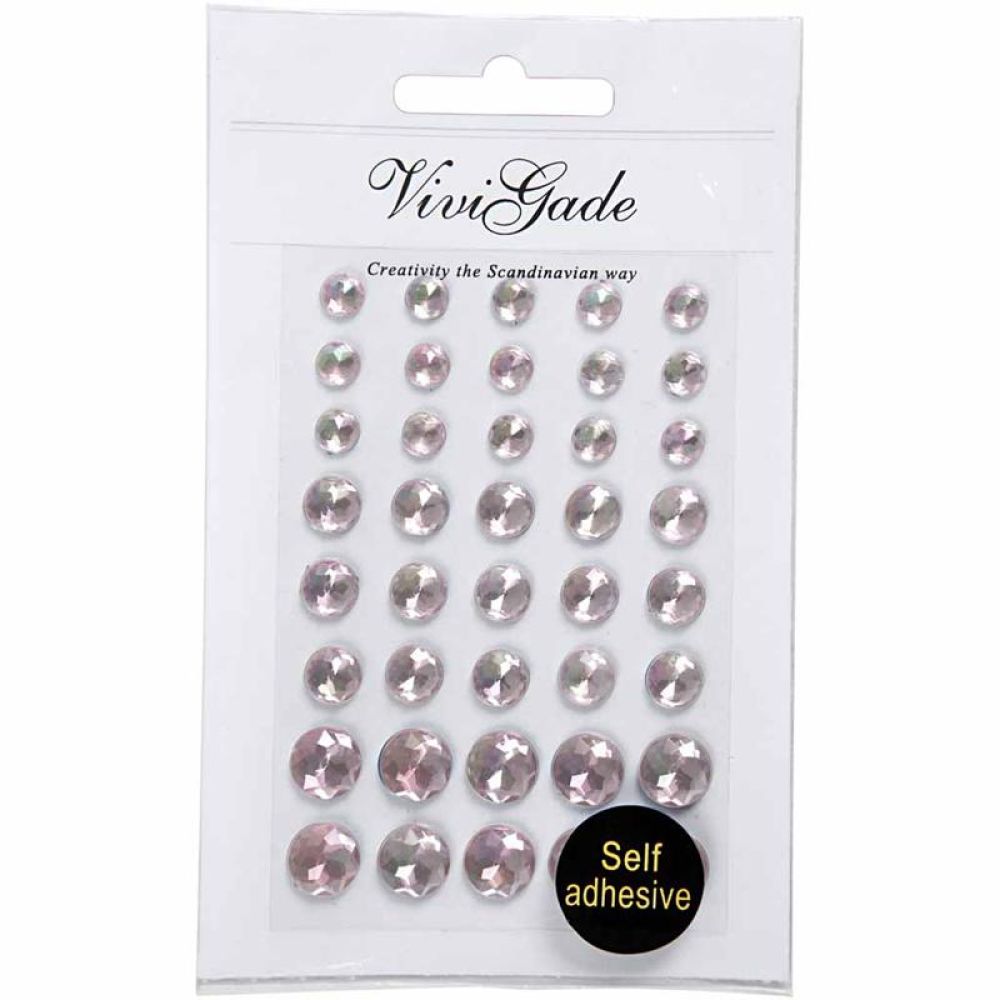 Vivi Gade Rhinestones 6+8+10mm- Pink (40 Pieces)