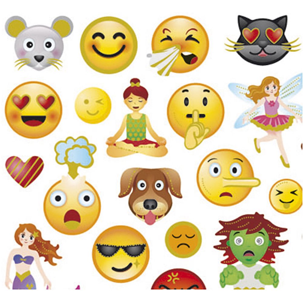 Stickers 15x16.5cm Sheet - Emojis