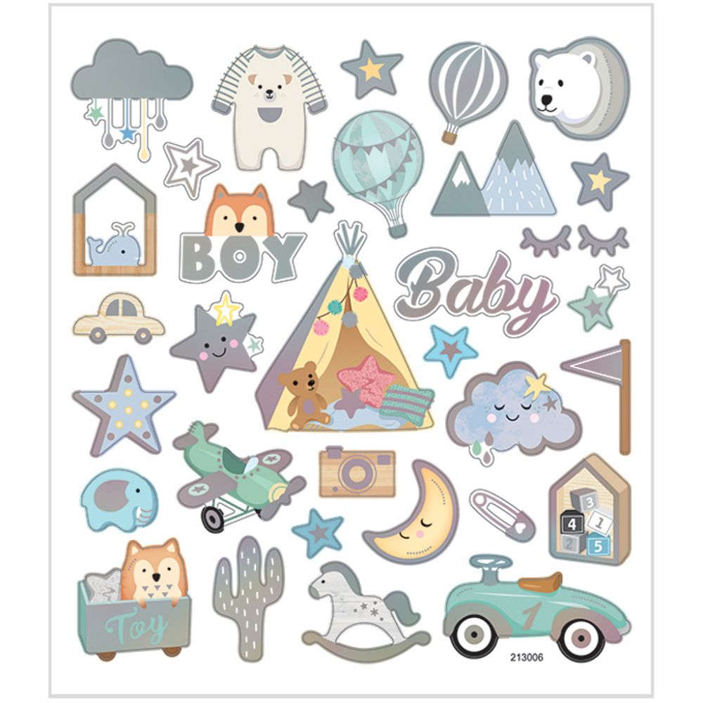 Stickers 15x16.5cm Sheet - Baby Boy