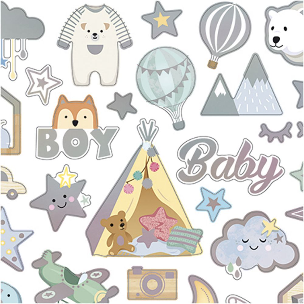 Stickers 15x16.5cm Sheet - Baby Boy