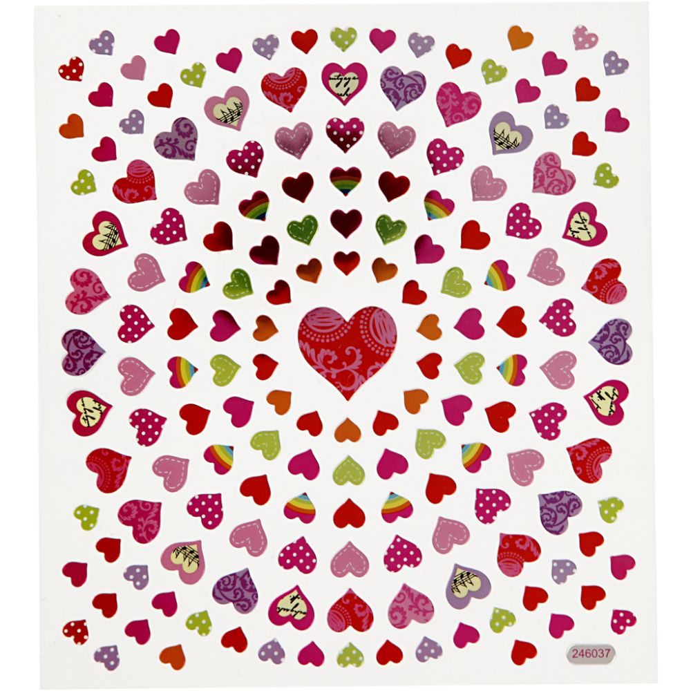 Stickers 15x16.5cm Sheet - Small Hearts