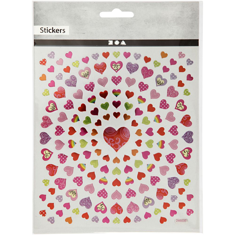 Stickers 15x16.5cm Sheet - Small Hearts