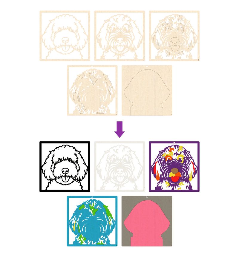 Splat Planet Wood Art Kit - Doodle Dog