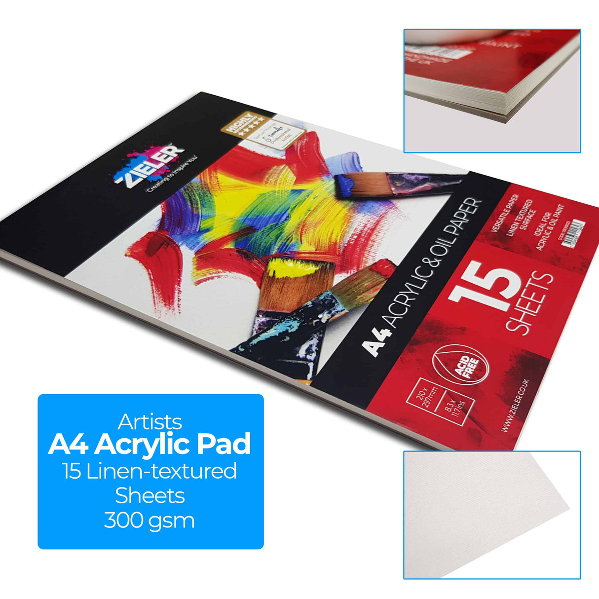 Zieler Acrylic Paint Starter Set - 17 Piece Gift Set