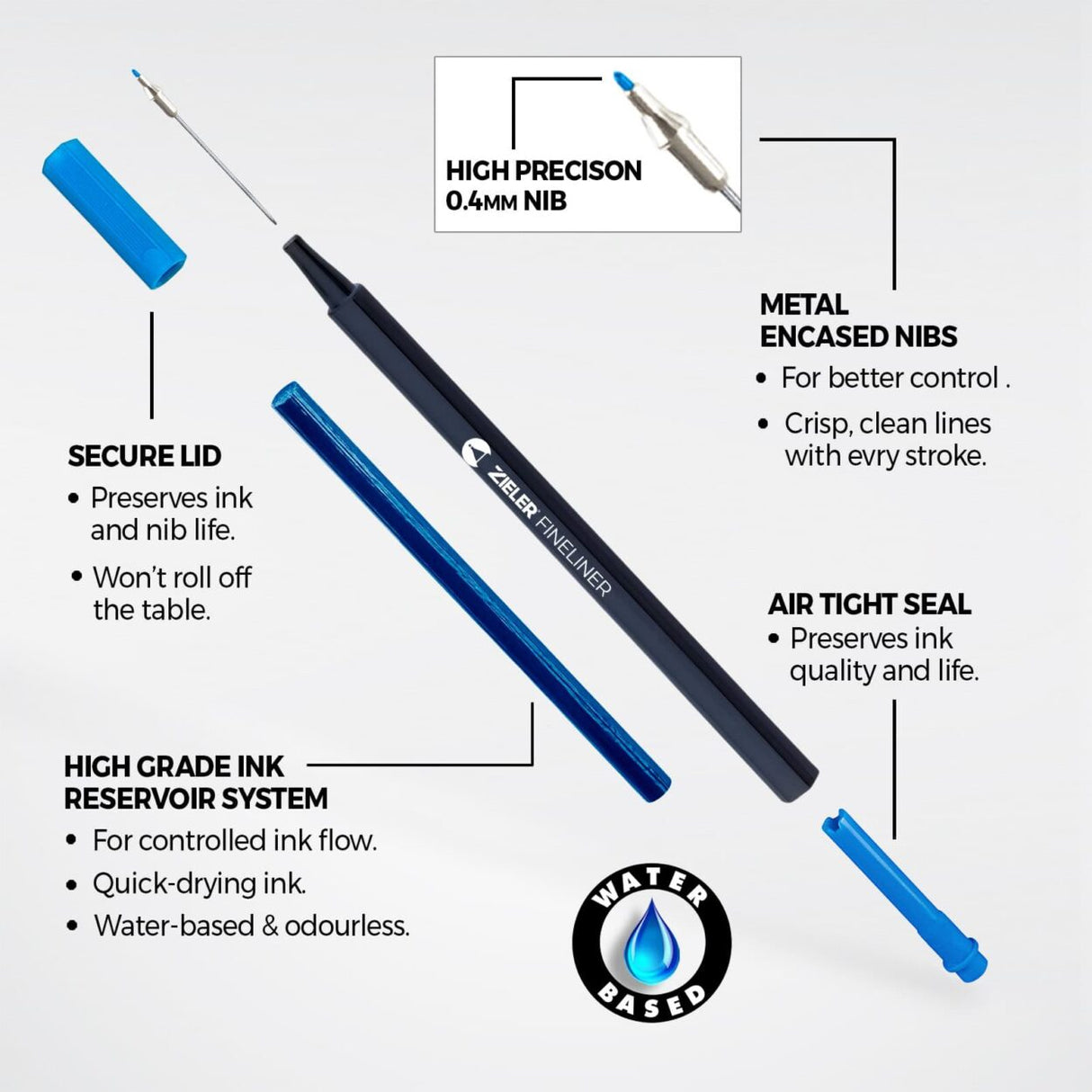 Zieler Colour Fineliner Starter Set (20 Pieces)