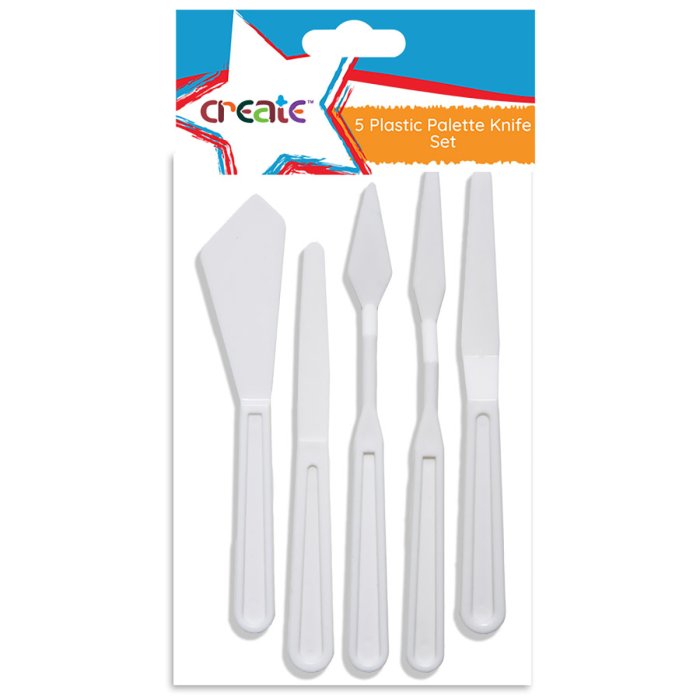 Create 5 Plastic Painting Knives Set