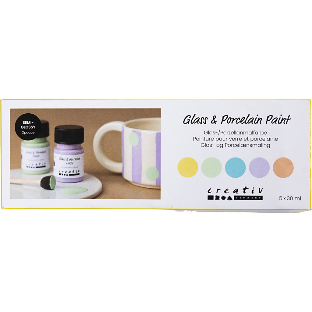 Glass and Porcelain Paint Semi-Glossy Opaque Paste