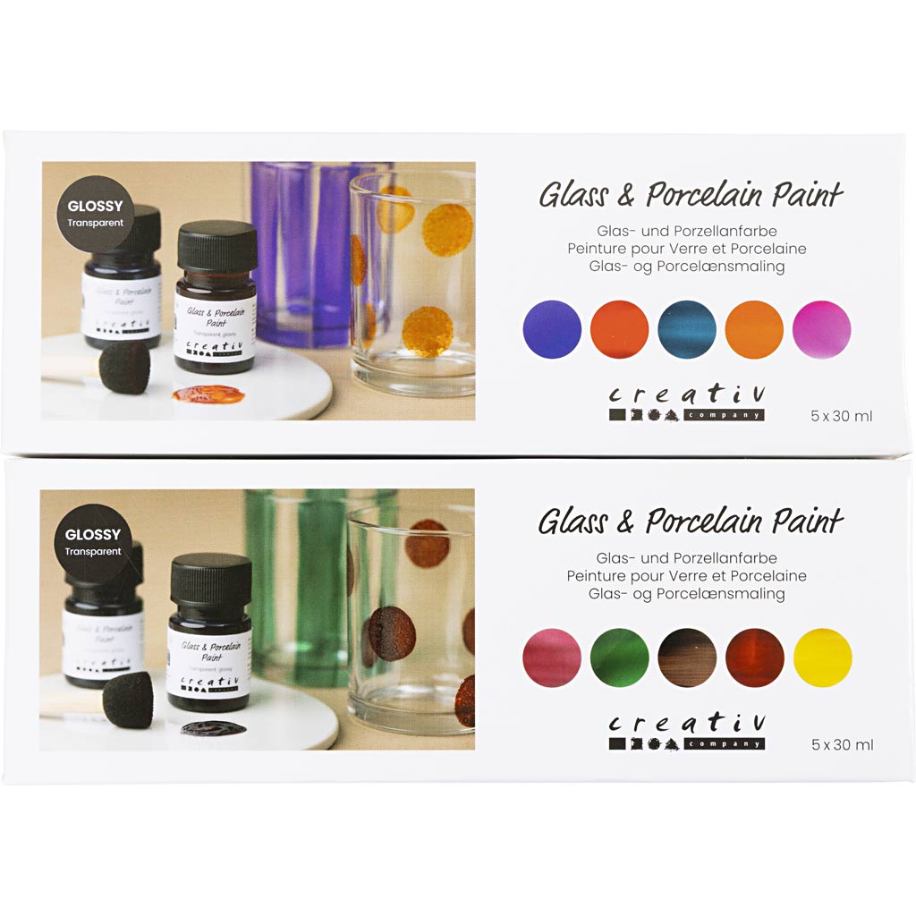 Glass & Porcelain Paint Glossy Transparent Colourful - Nature Colours