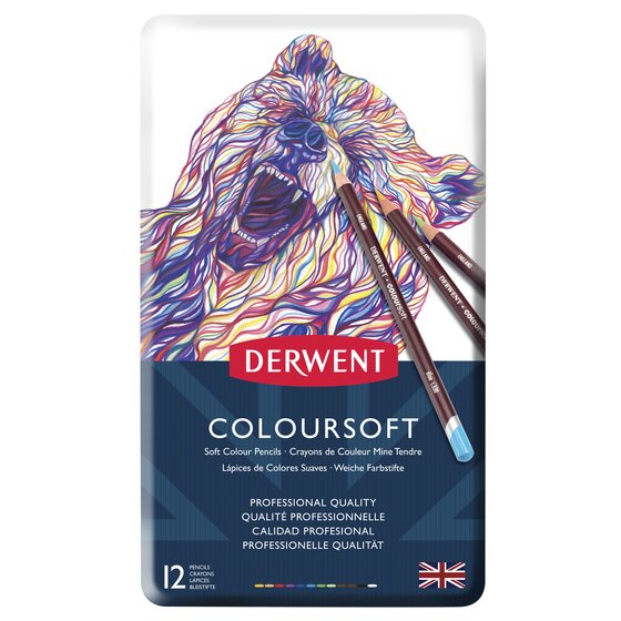 Derwent Coloursoft Pencils - 12 Tin