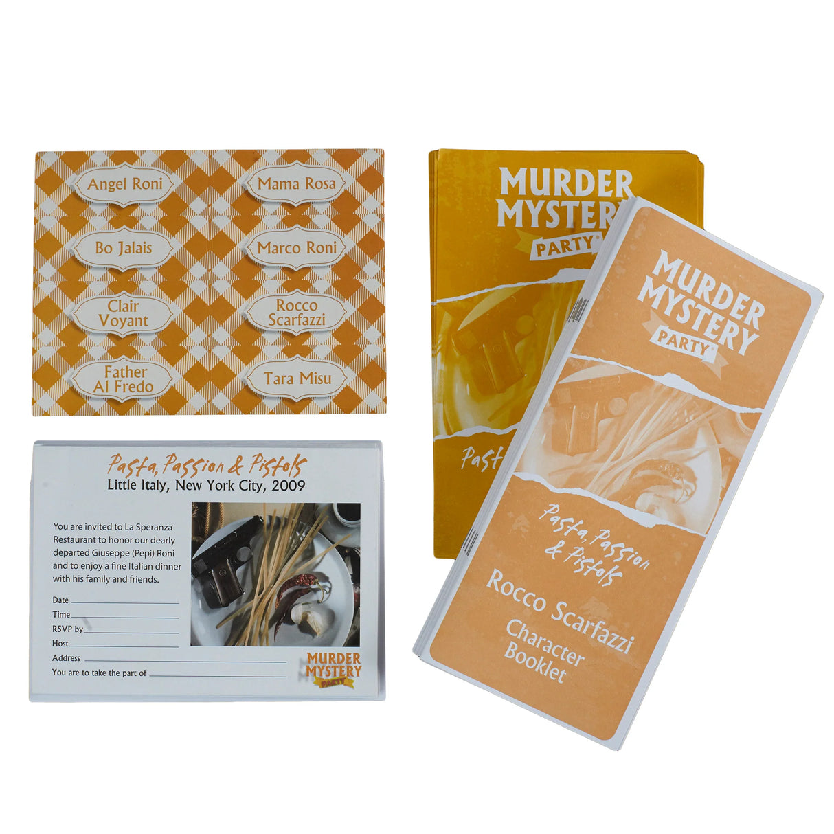 Murder Mystery Party Game - Pasta, Passion and Pistols