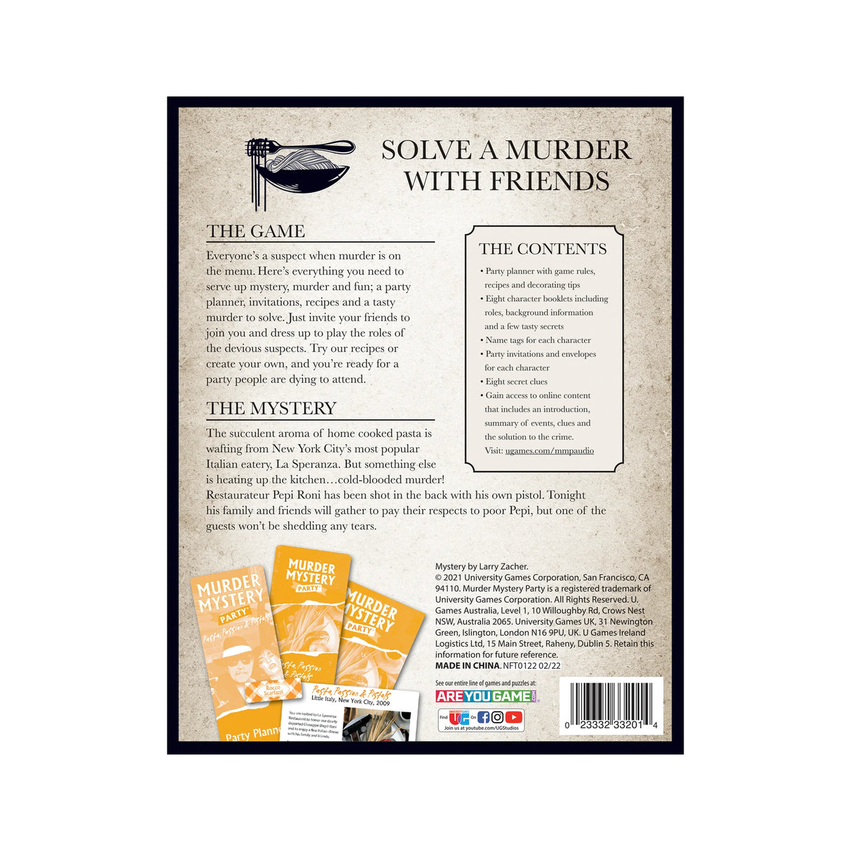 Murder Mystery Party Game - Pasta, Passion and Pistols