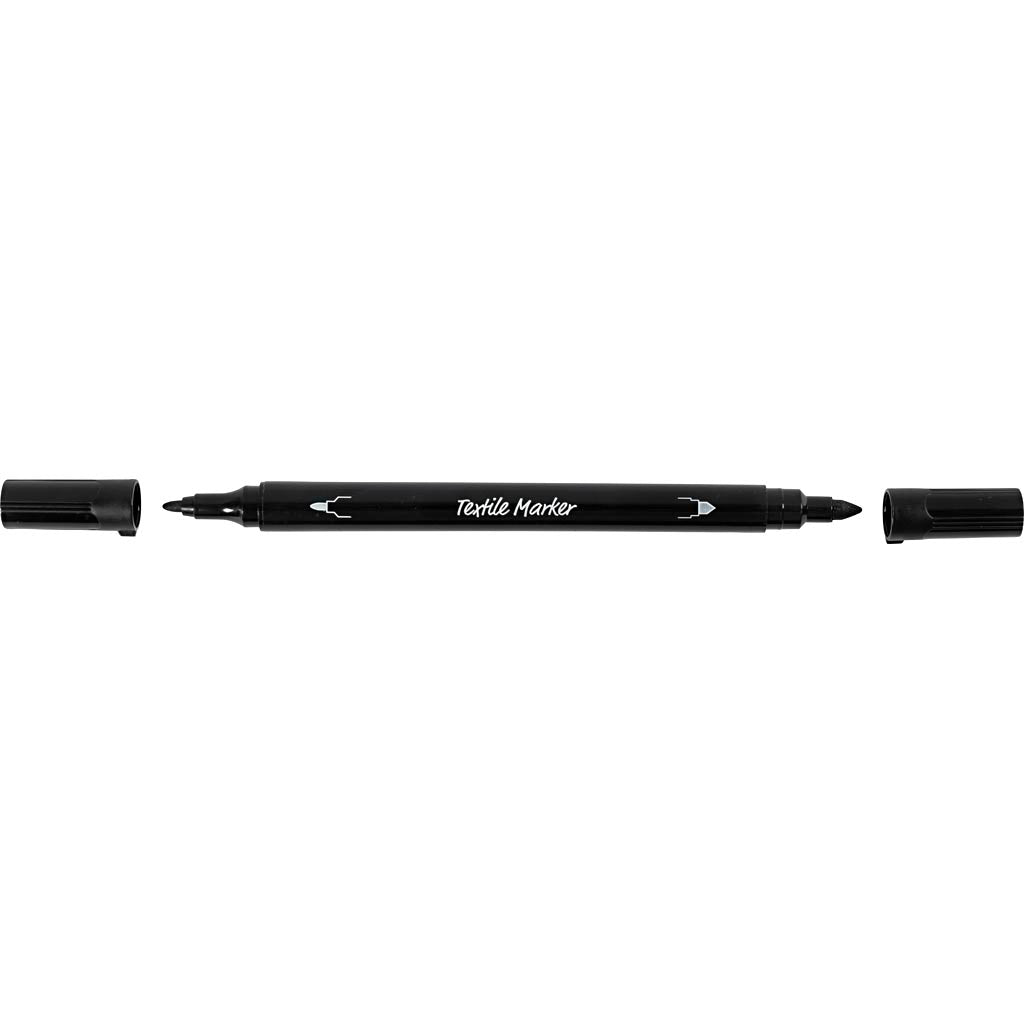 Textile Markers Line 2.3+3.6mm - Black (6 Pieces)