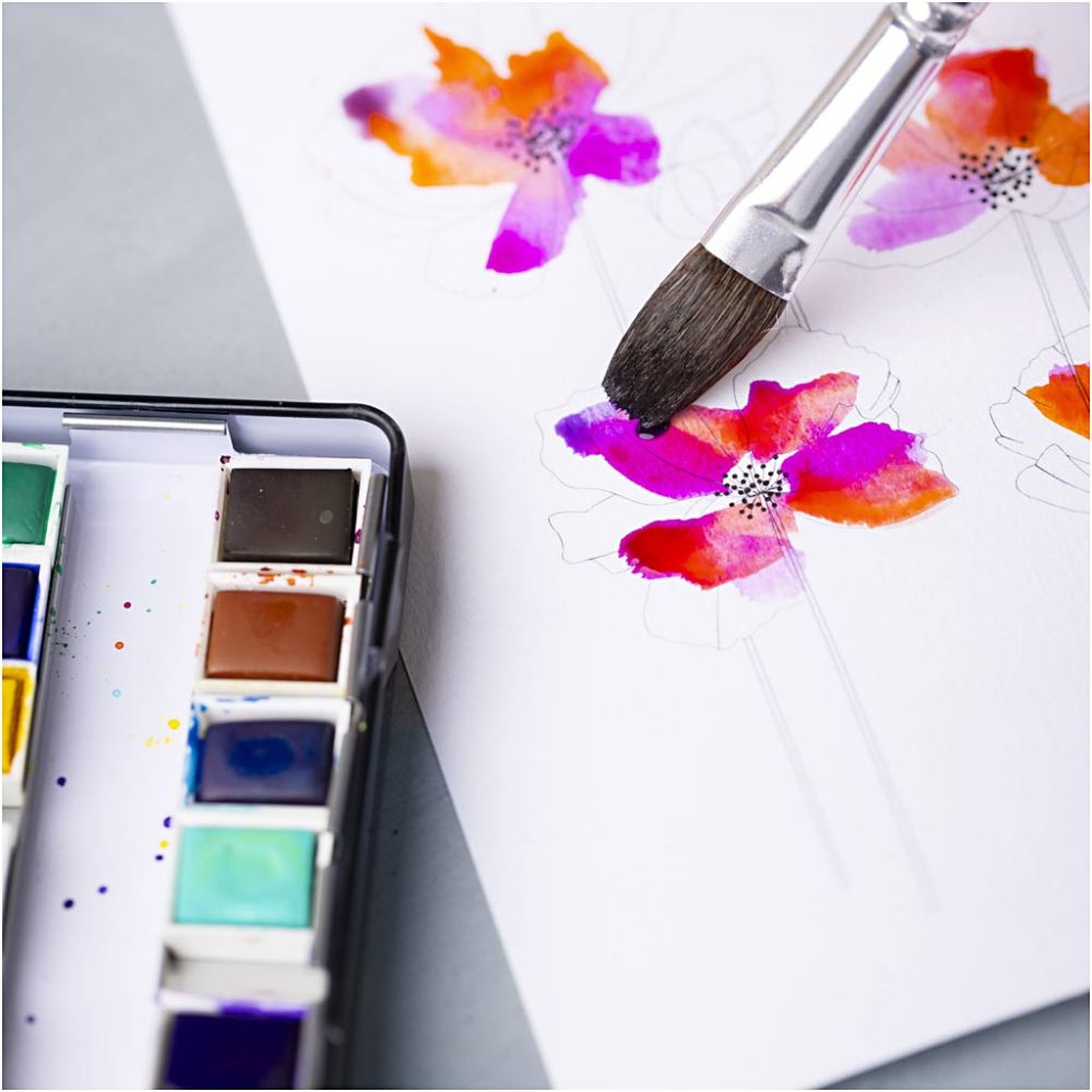 Art Watercolour Paint - ½ Pan (12 Colours)