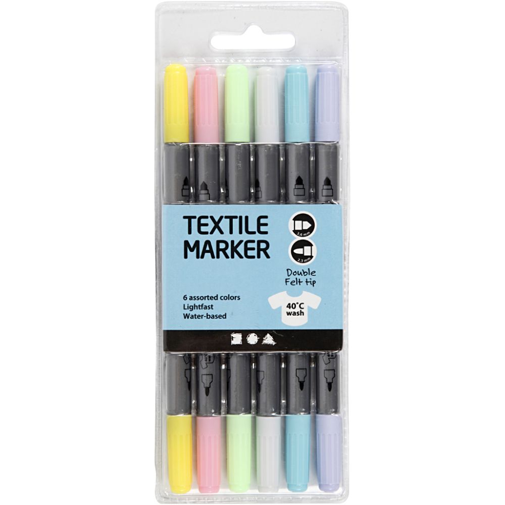 Textile Markers - Pastel Colours (6 Pack)