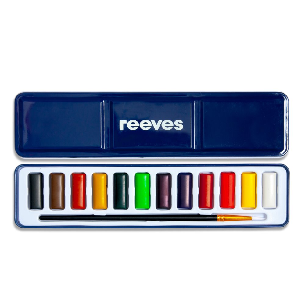 Reeves Watercolour Paint Tin Set with Brush