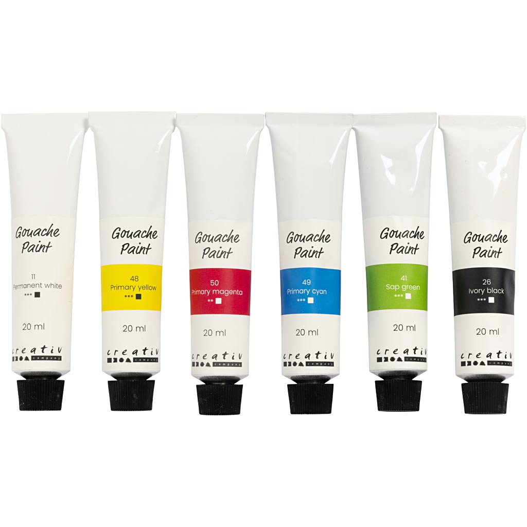 Gouache Paint - Standard Colours (6x20ml)