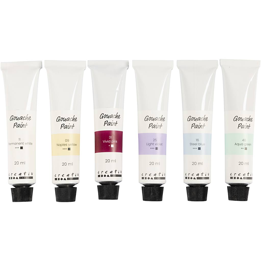 Gouache Paint - Pastel Colours (6x20ml)