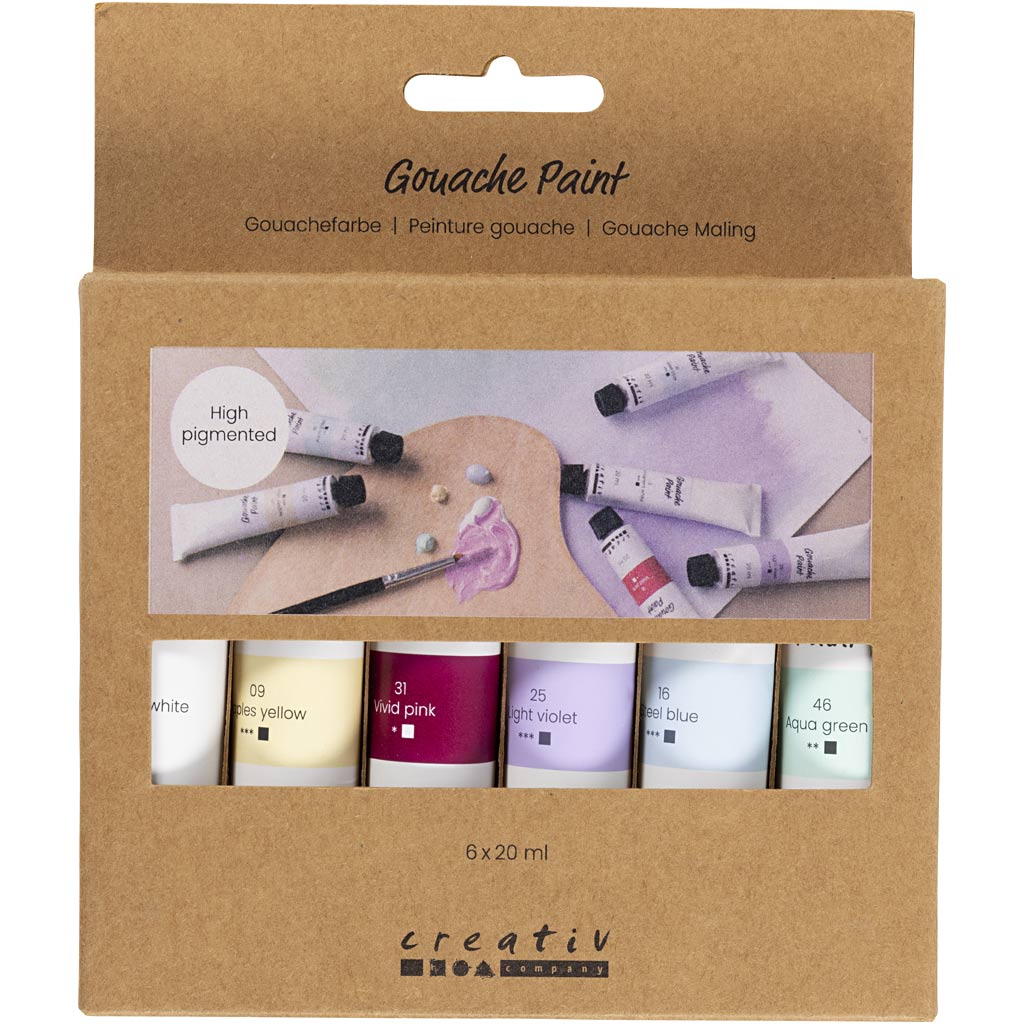 Gouache Paint - Pastel Colours (6x20ml)