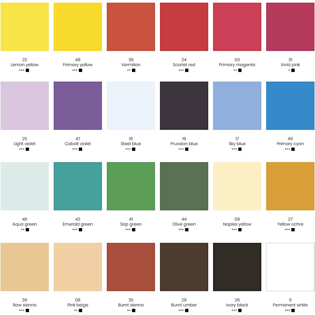Gouache Paint - Assorted Colours 24x20ml