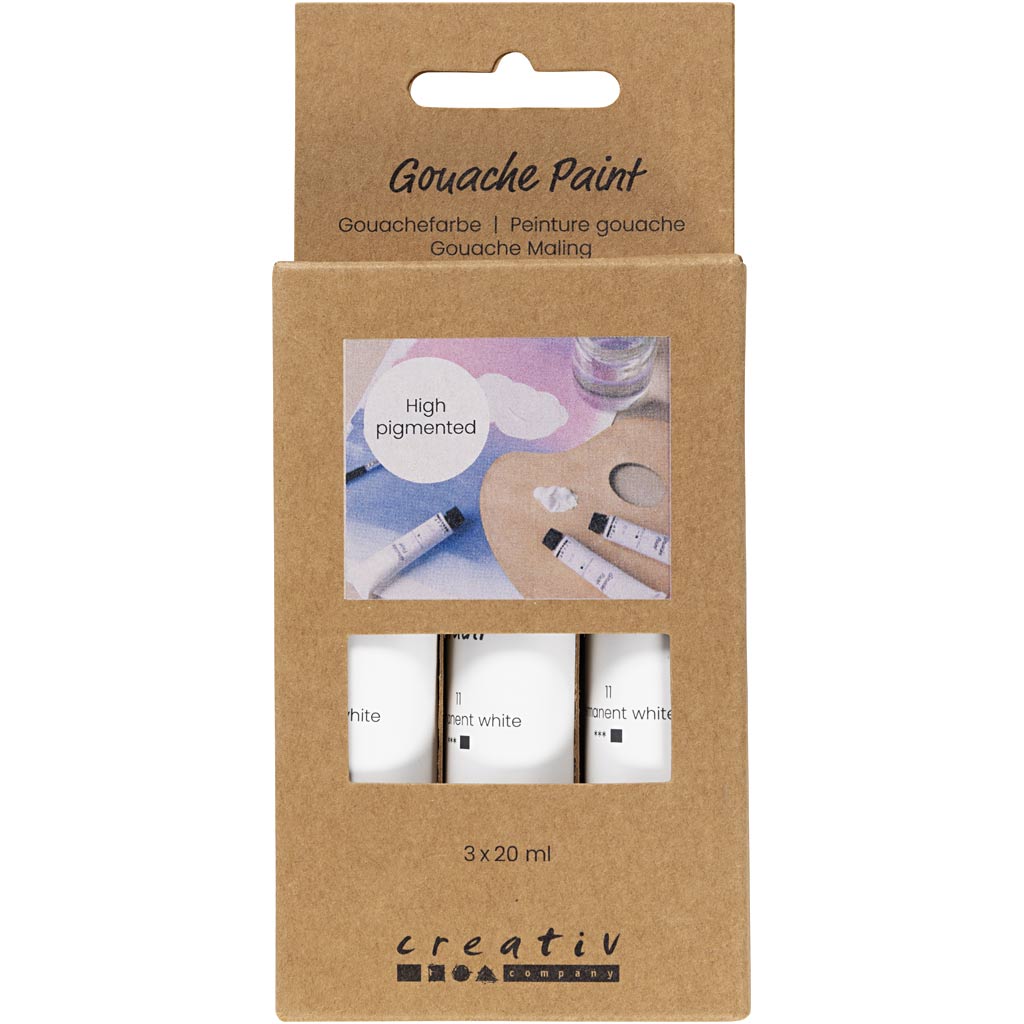 Gouache Paint - White 3x20ml
