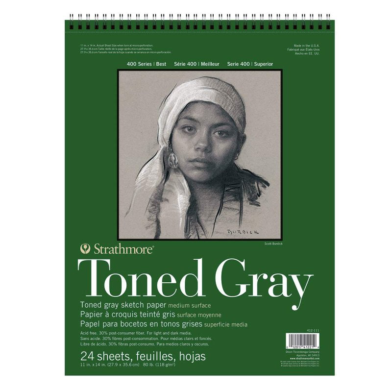 Strathmore 400 Toned Gray Sketch Pad 118g - 11x14"